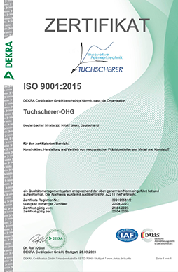 ISO Zertifikat 2023